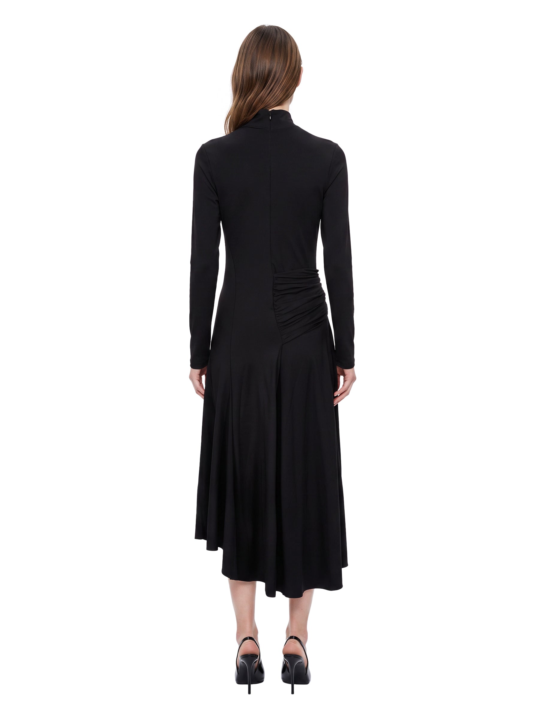 Abito midi asimmetrico in nero 