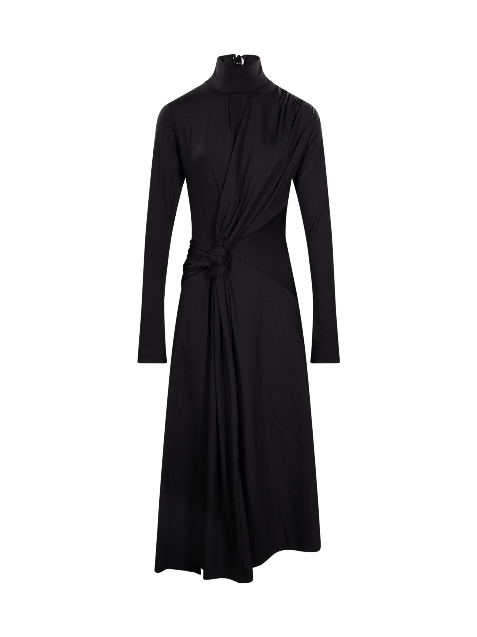 Abito midi asimmetrico in nero 