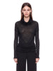 Top con design drapeggiato a maniche lunghe in nero