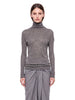 Top con design drapeggiato a maniche lunghe in grigio