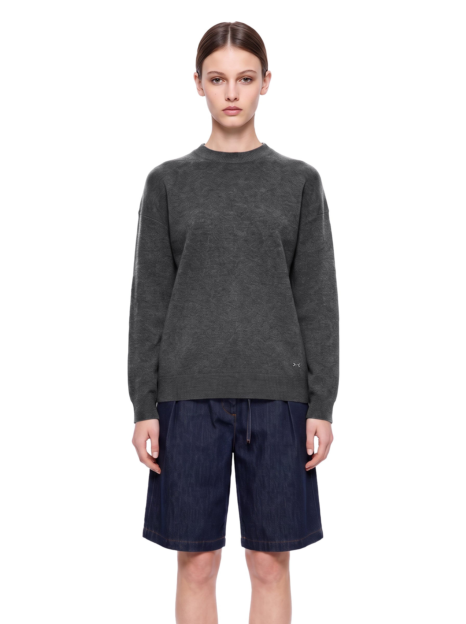 Maglione in lana e cashmere in grigio 