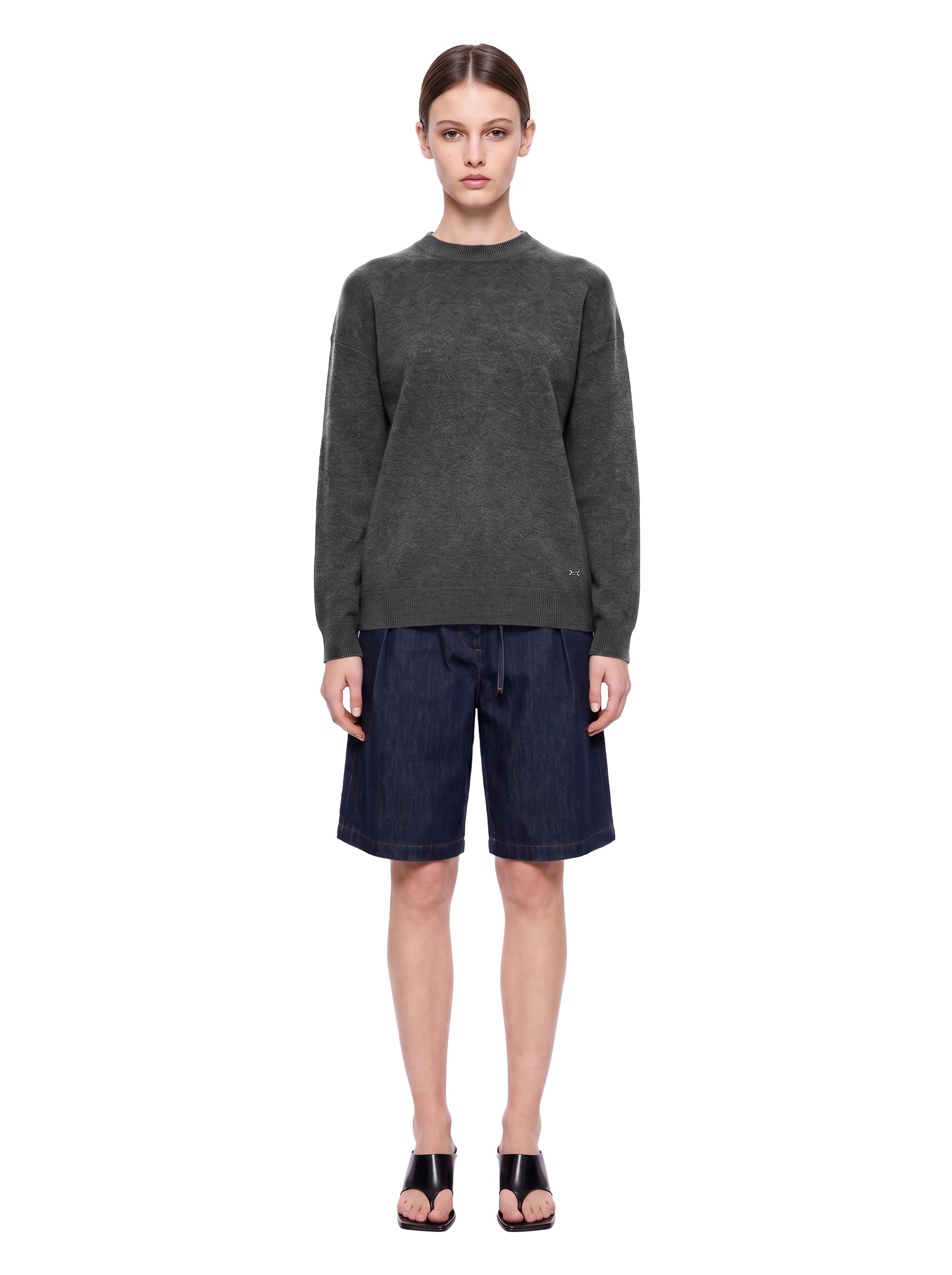 Maglione in lana e cashmere in grigio 