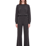 Pantaloni sportivi in lana e cashmere in grigio 