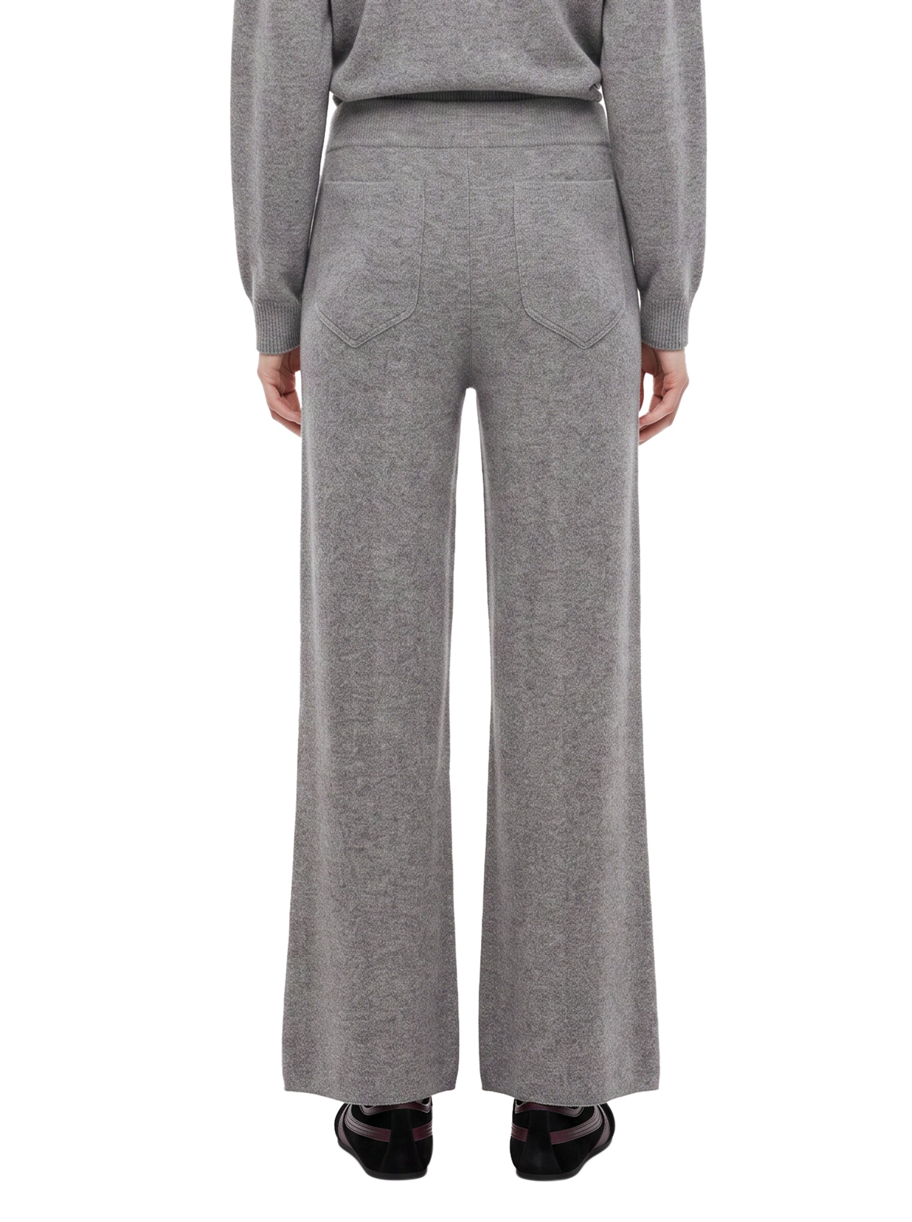 Pantaloni sportivi in lana e cashmere in grigio 