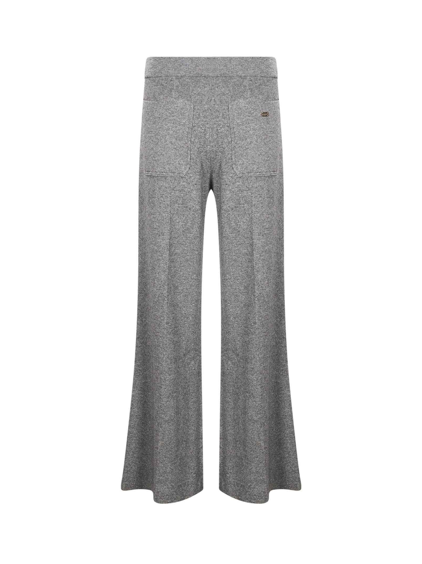 Pantaloni sportivi in lana e cashmere in grigio 