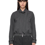 Giacca bomber in lana vergine in grigio 