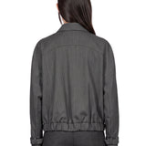 Giacca bomber in lana vergine in grigio 