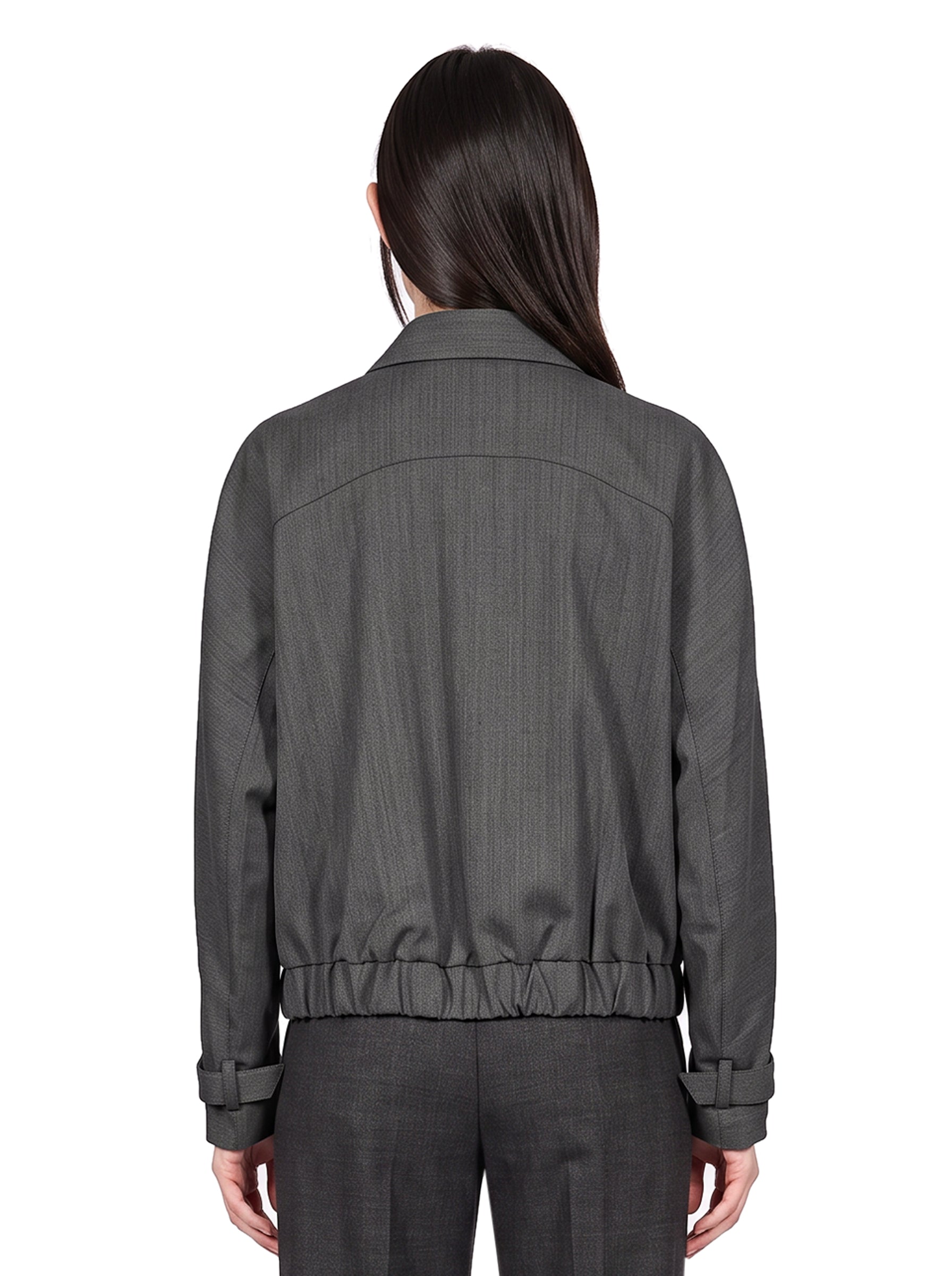 Giacca bomber in lana vergine in grigio 