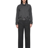 Giacca bomber in lana vergine in grigio 