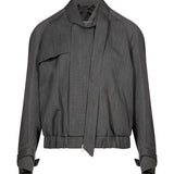 Giacca bomber in lana vergine in grigio 