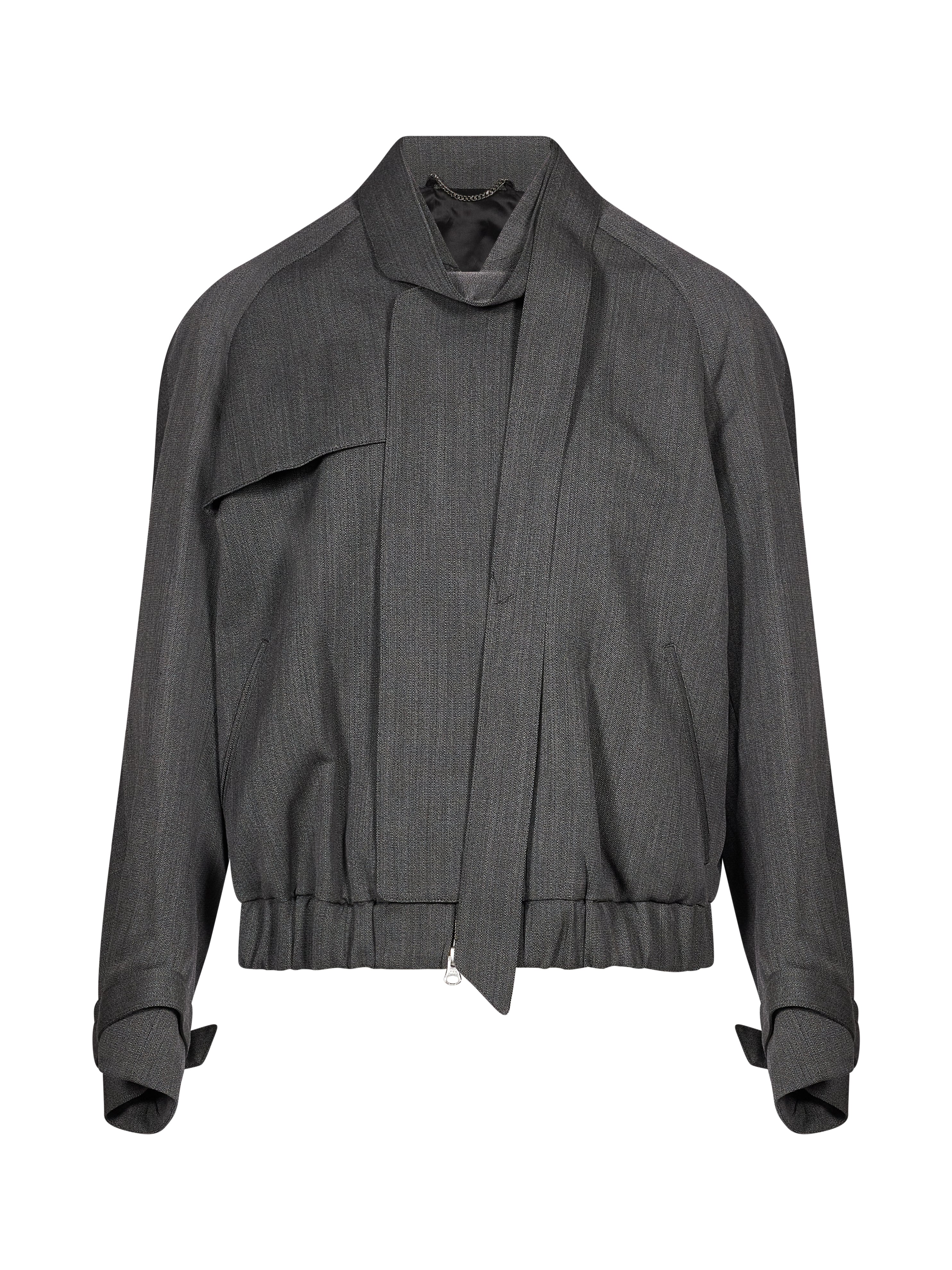 Giacca bomber in lana vergine in grigio 
