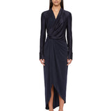 Abito midi Lea in jersey in blu 