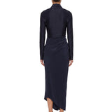 Abito midi Lea in jersey in blu 