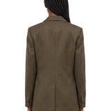 Blazer in twill di lana vergine in verde 