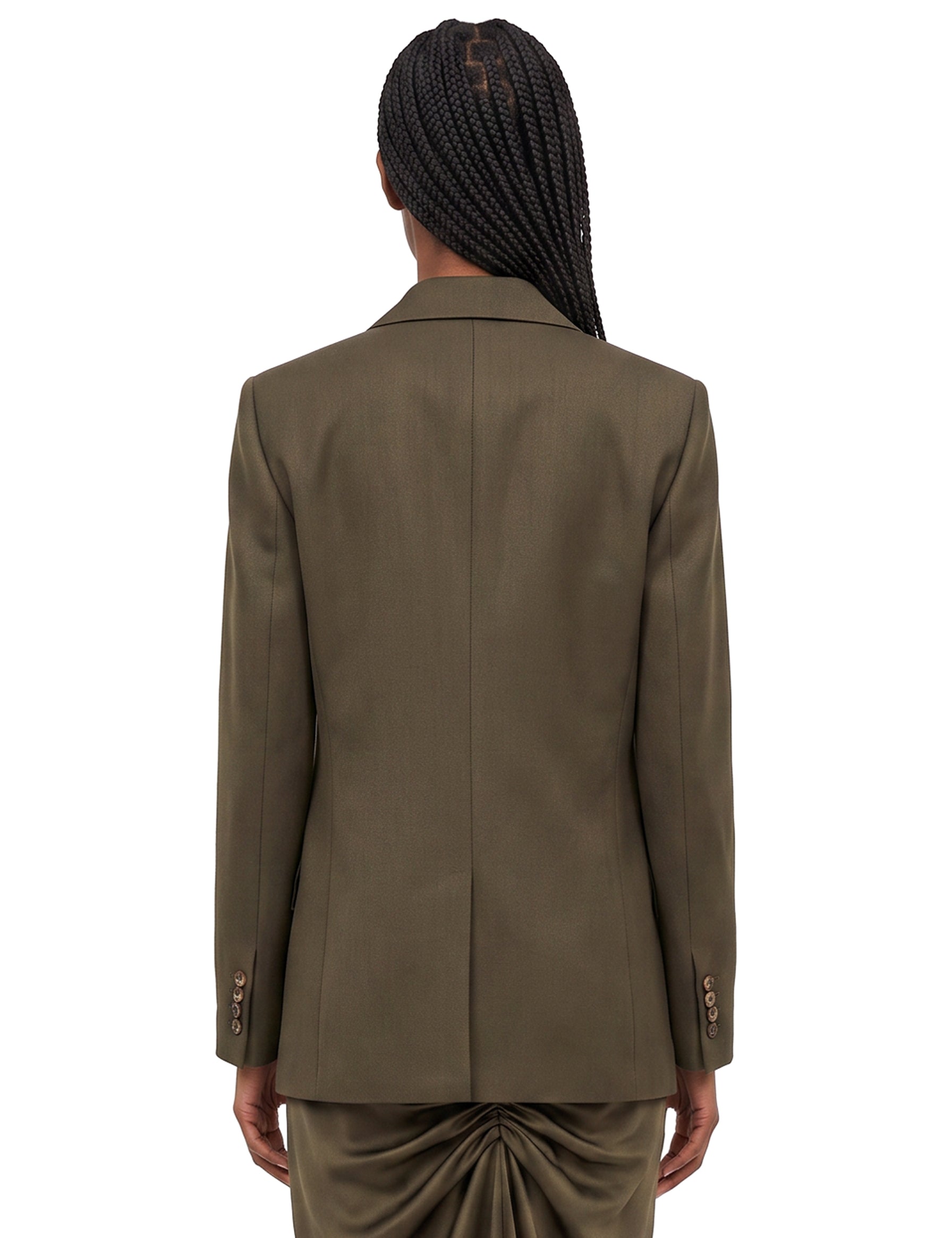 Blazer in twill di lana vergine in verde 