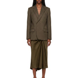 Blazer in twill di lana vergine in verde 