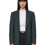 Giacca Olie in lana vergine in verde 