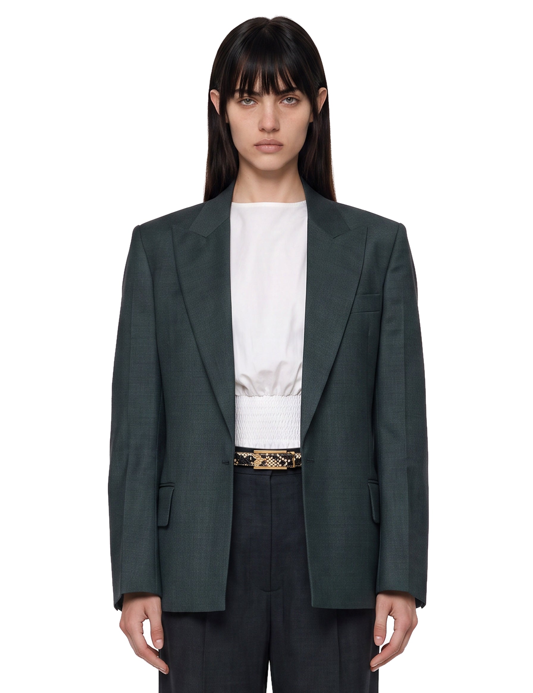 Giacca Olie in lana vergine in verde 