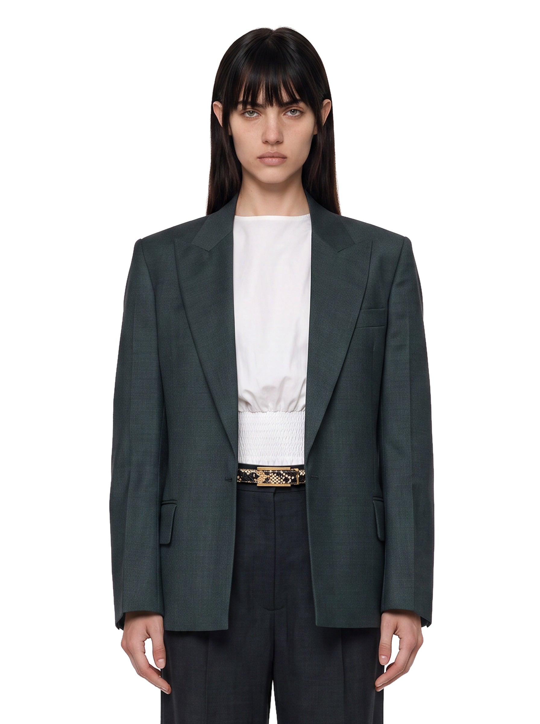 Giacca Olie in lana vergine in verde 