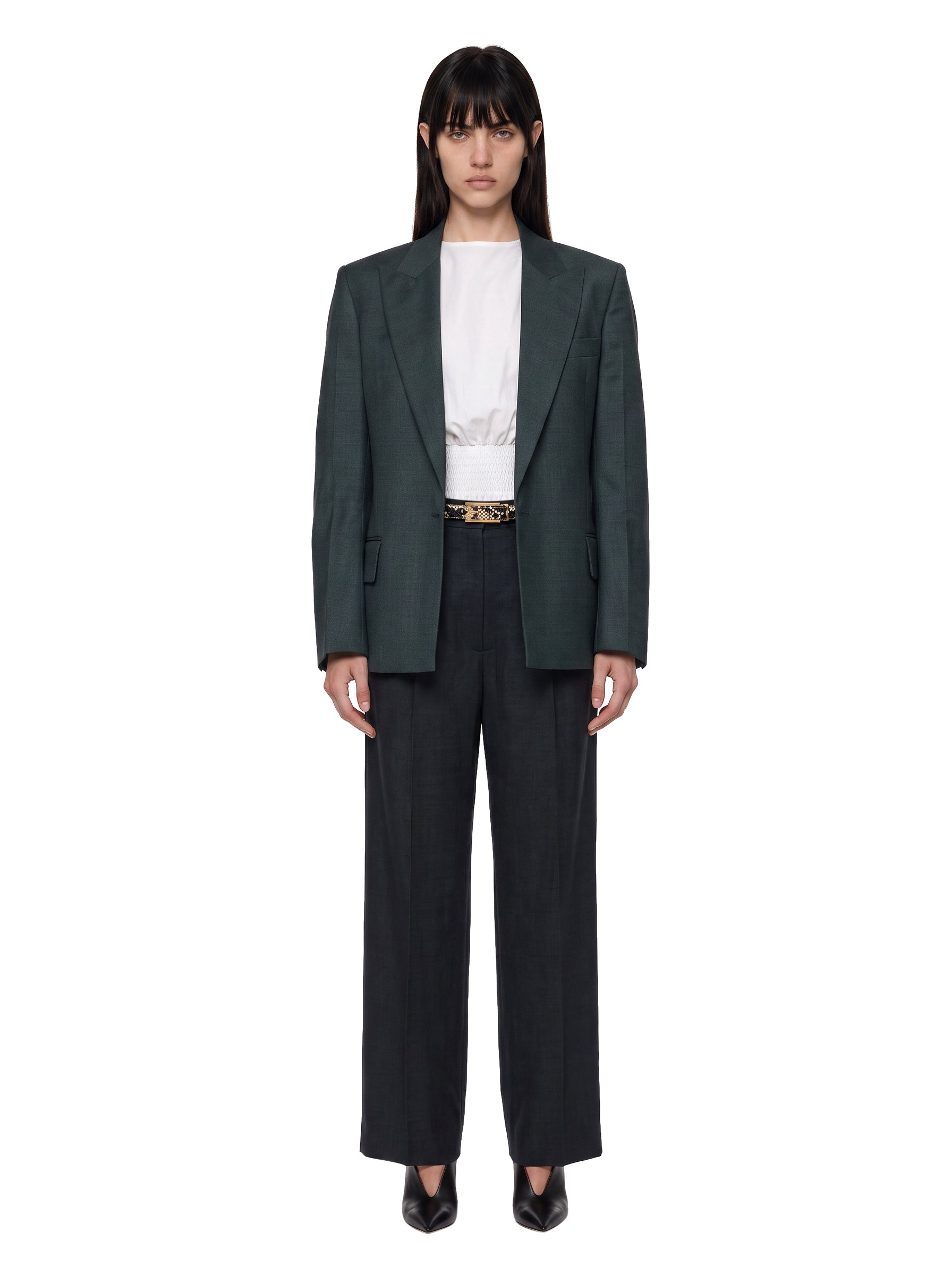 Giacca Olie in lana vergine in verde 