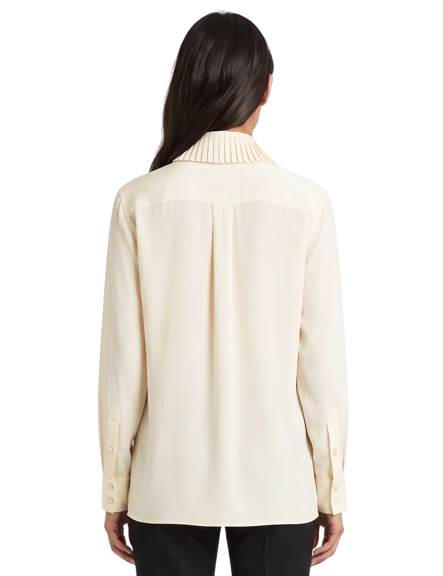 Blusa con foulard in avorio 