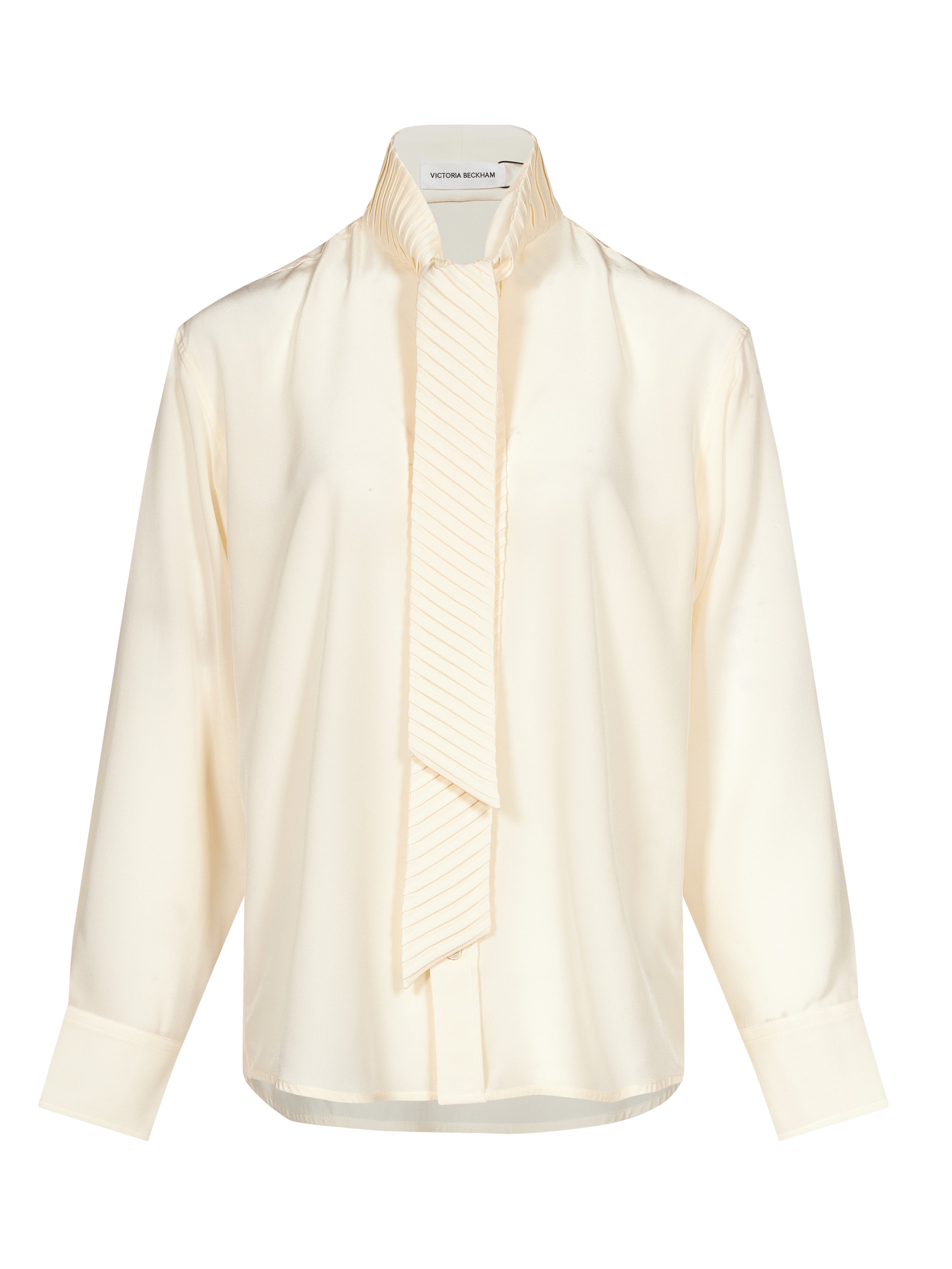 Blusa con foulard in avorio 
