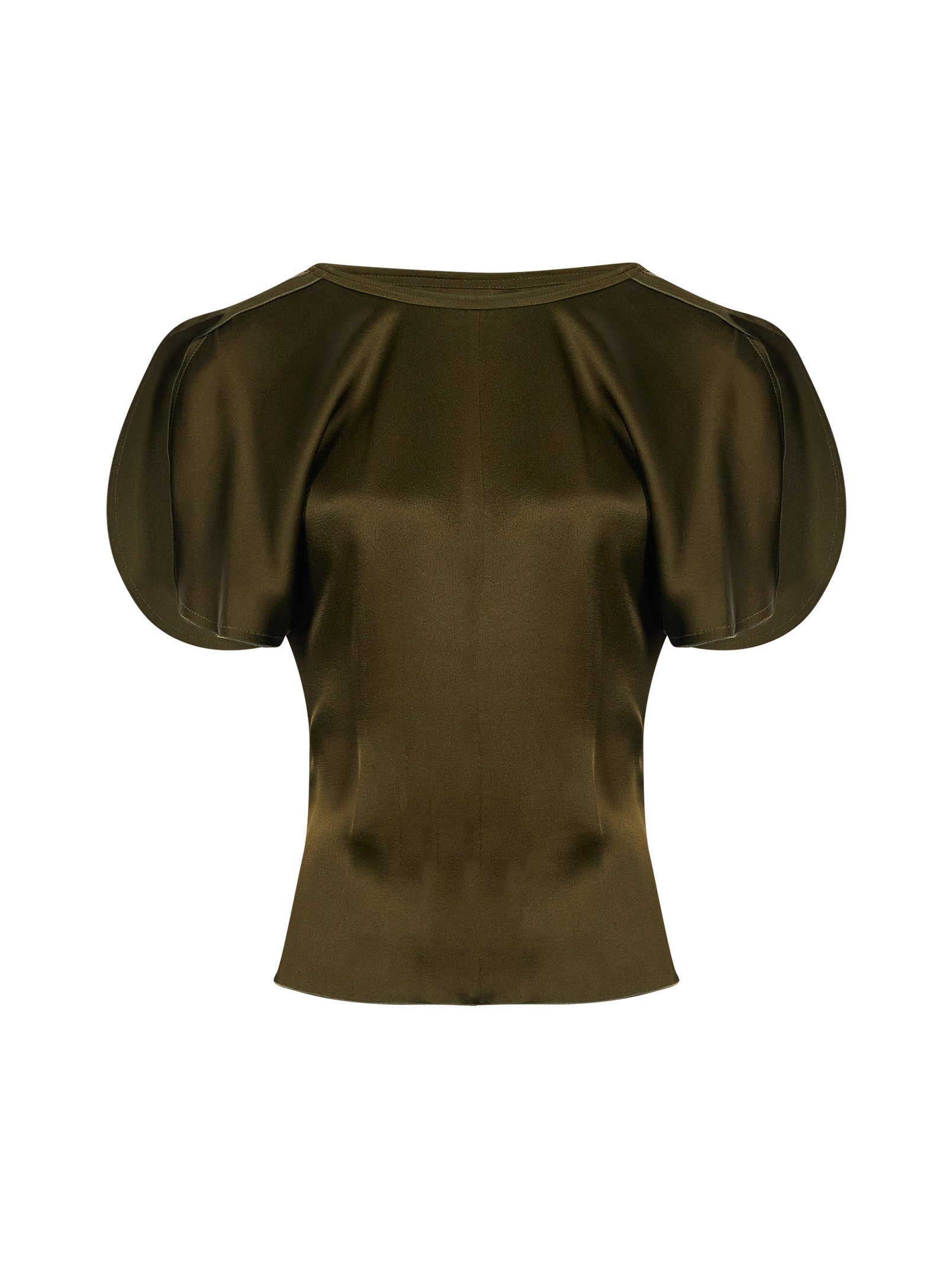 Top con finitura satinata Bela in verde 