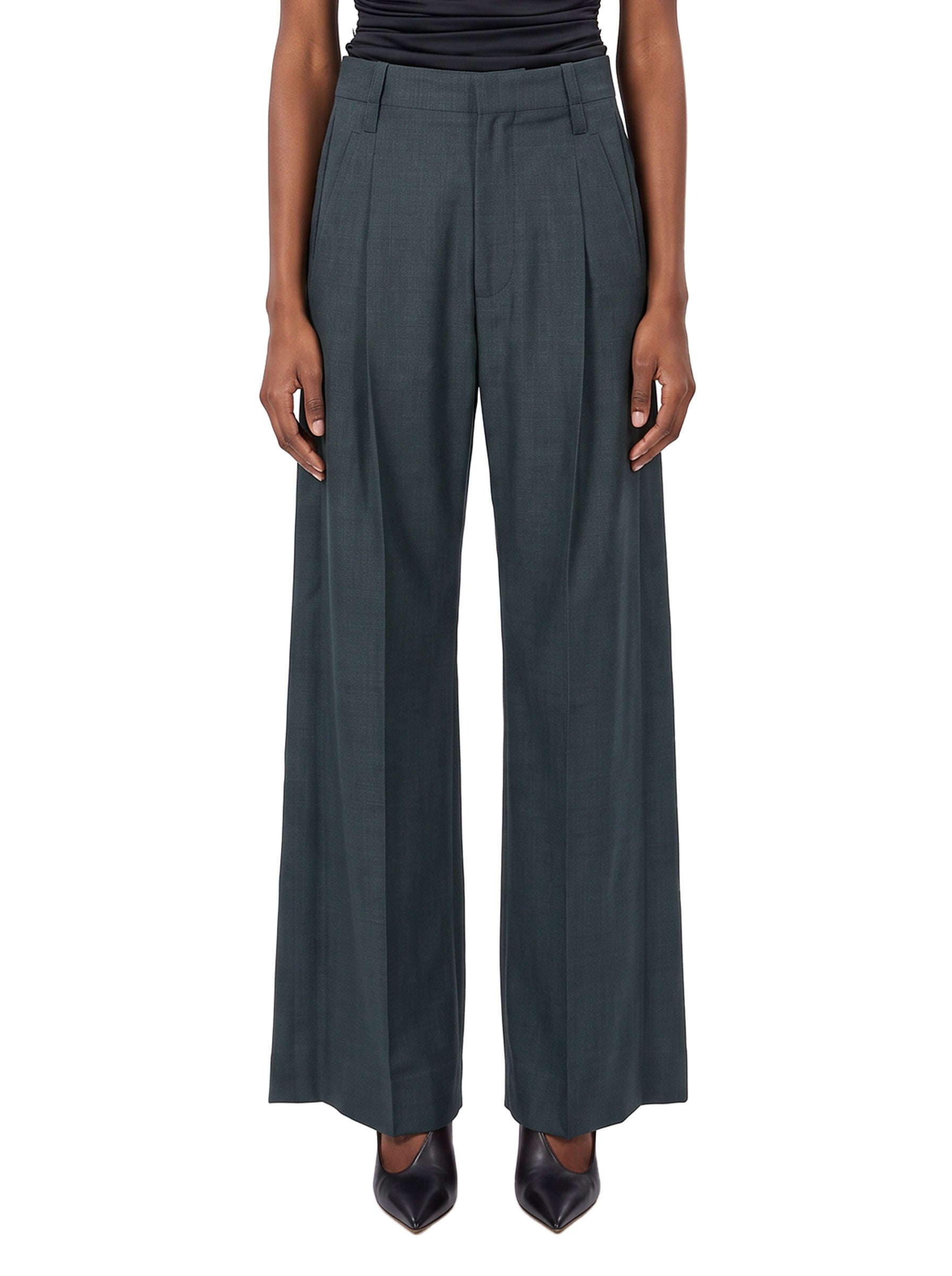Pantaloni sartoriali Ethel in verde scuro 