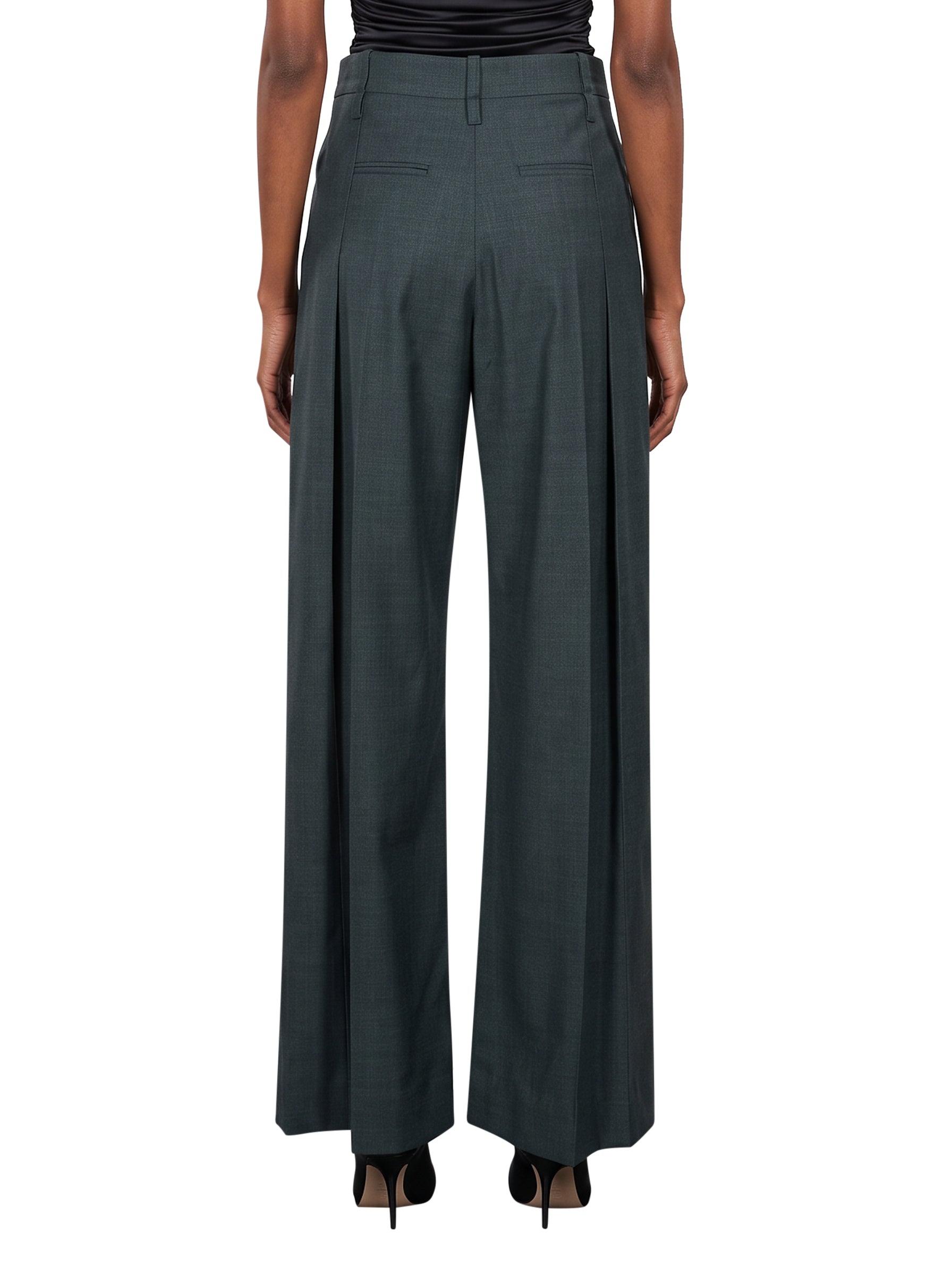 Pantaloni sartoriali Ethel in verde scuro 
