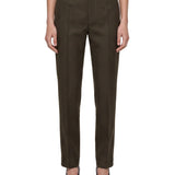Pantaloni sartoriali a vita lata in verde 