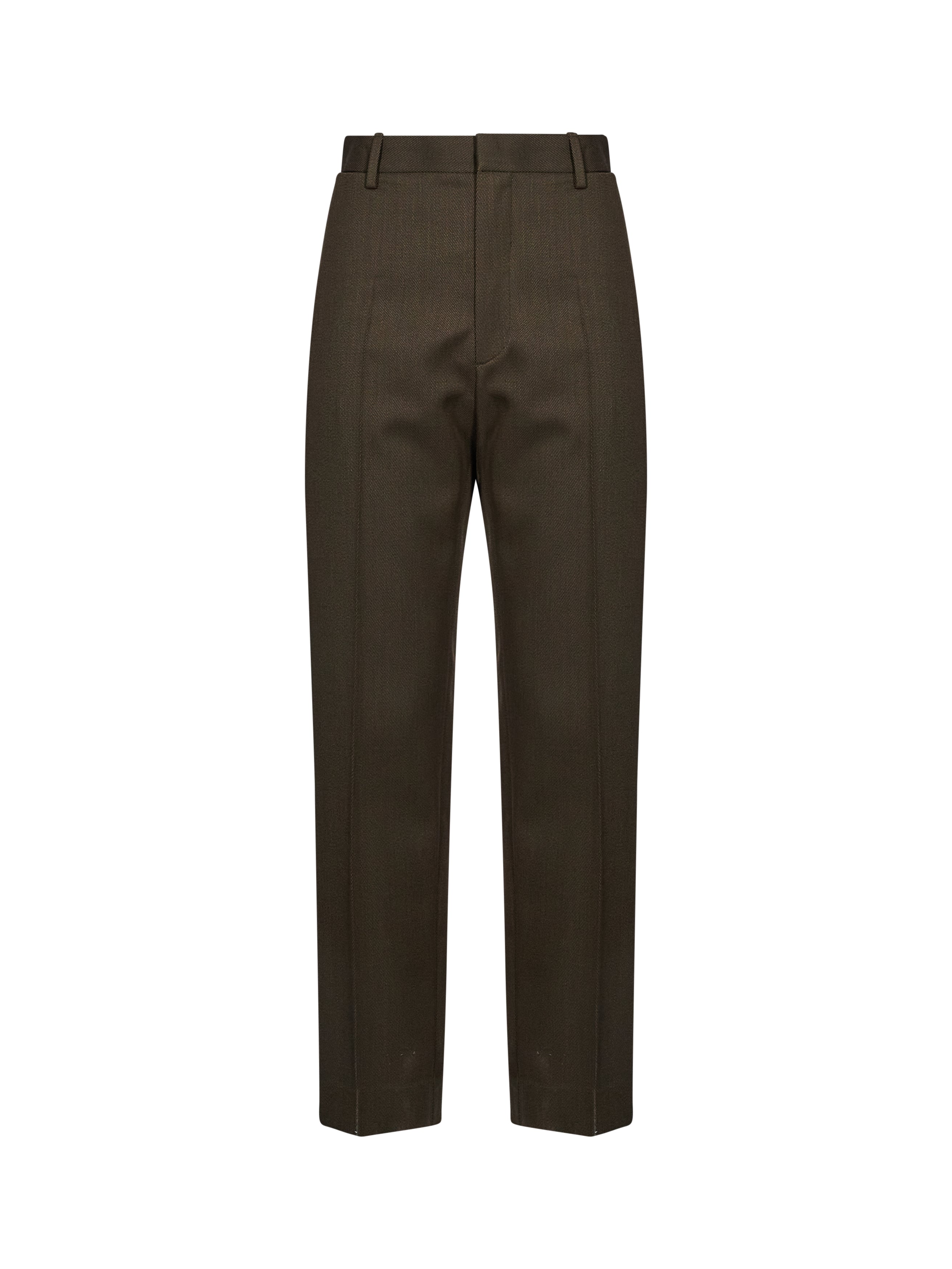 Pantaloni sartoriali a vita lata in verde 