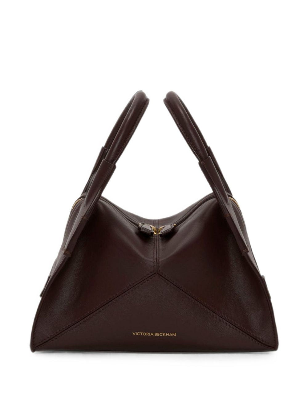 Borsa con logo plié  in bordeaux 
