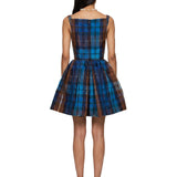 Abito mini Sunday a quadri in blu 
