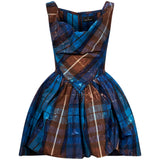 Abito mini Sunday a quadri in blu 