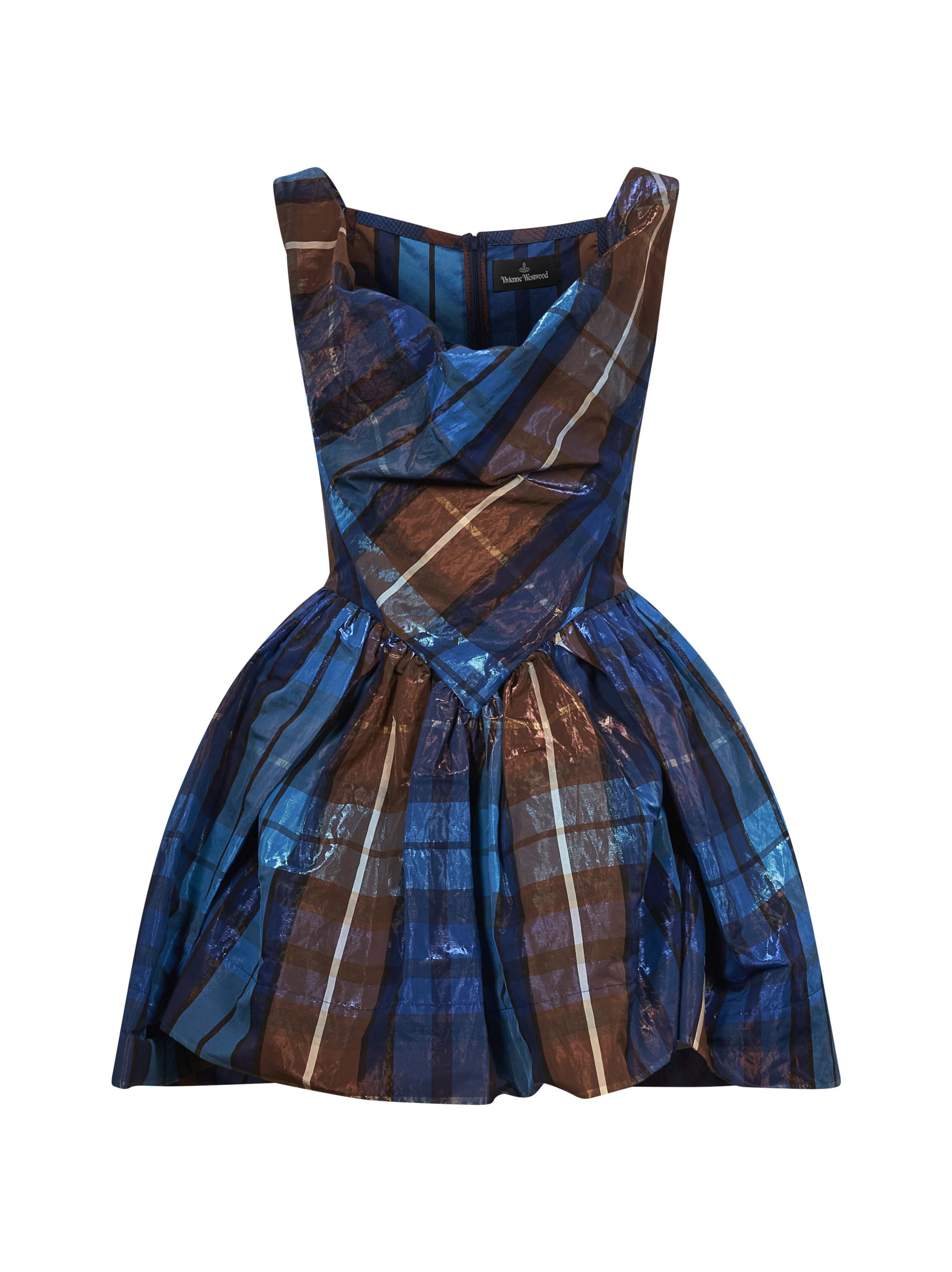 Abito mini Sunday a quadri in blu 