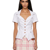 Camicia a corpetto Monday in bianco 