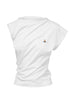 Asymmetric top with white logo