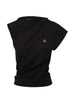 Asymmetrical top with logo in black