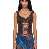 Top con finitura metallizzata Anna in bronzo 