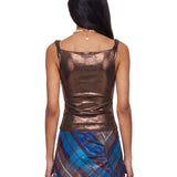 Top con finitura metallizzata Anna in bronzo 