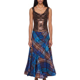 Top con finitura metallizzata Anna in bronzo 