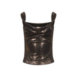 Top con finitura metallizzata Anna in bronzo 