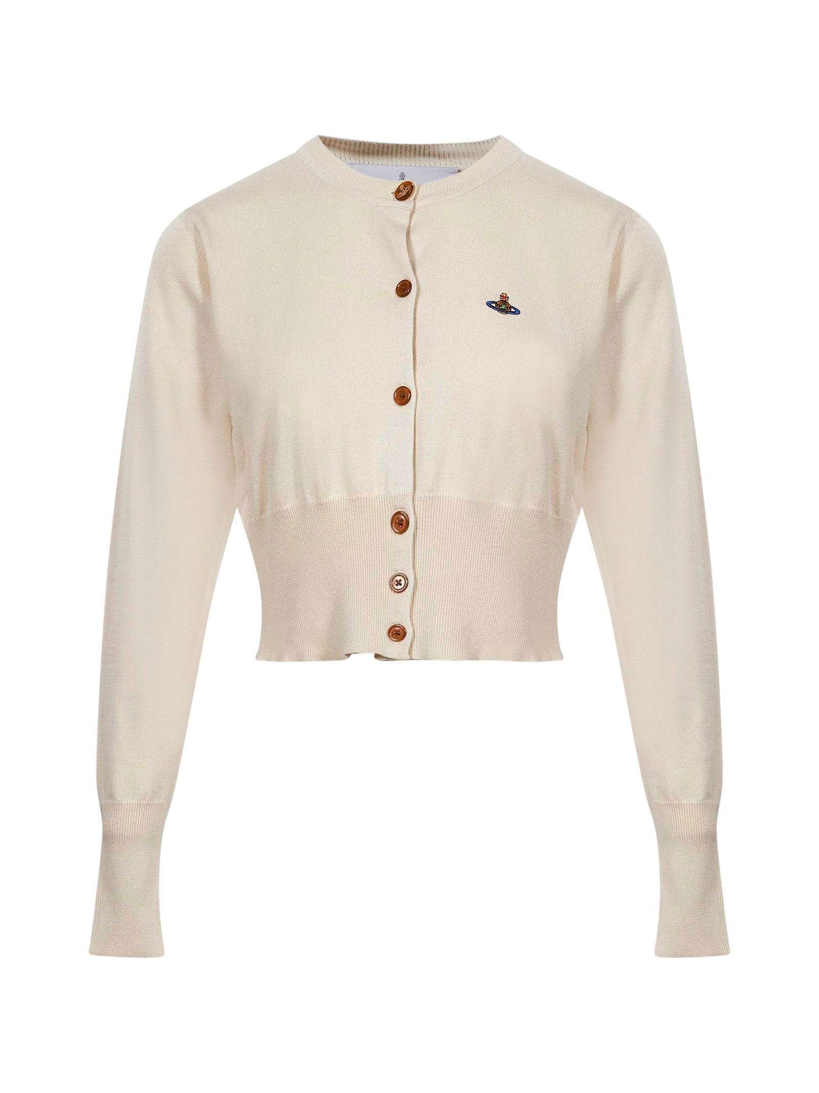 Cardigan con ricamo Orb in avorio 