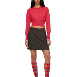 Cardigan con ricamo Orb in rosso 