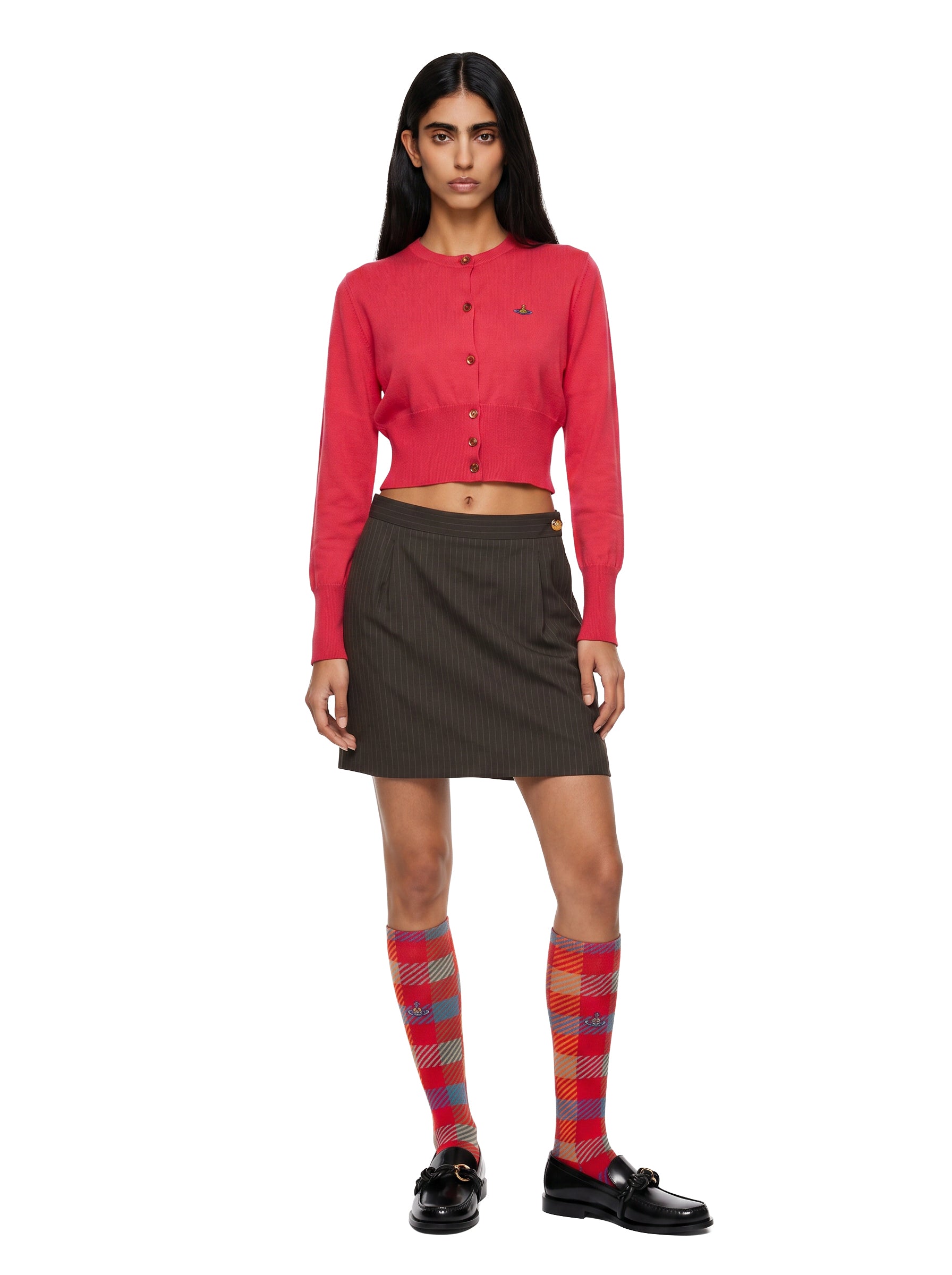 Cardigan con ricamo Orb in rosso 