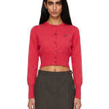 Cardigan con ricamo Orb in rosso 