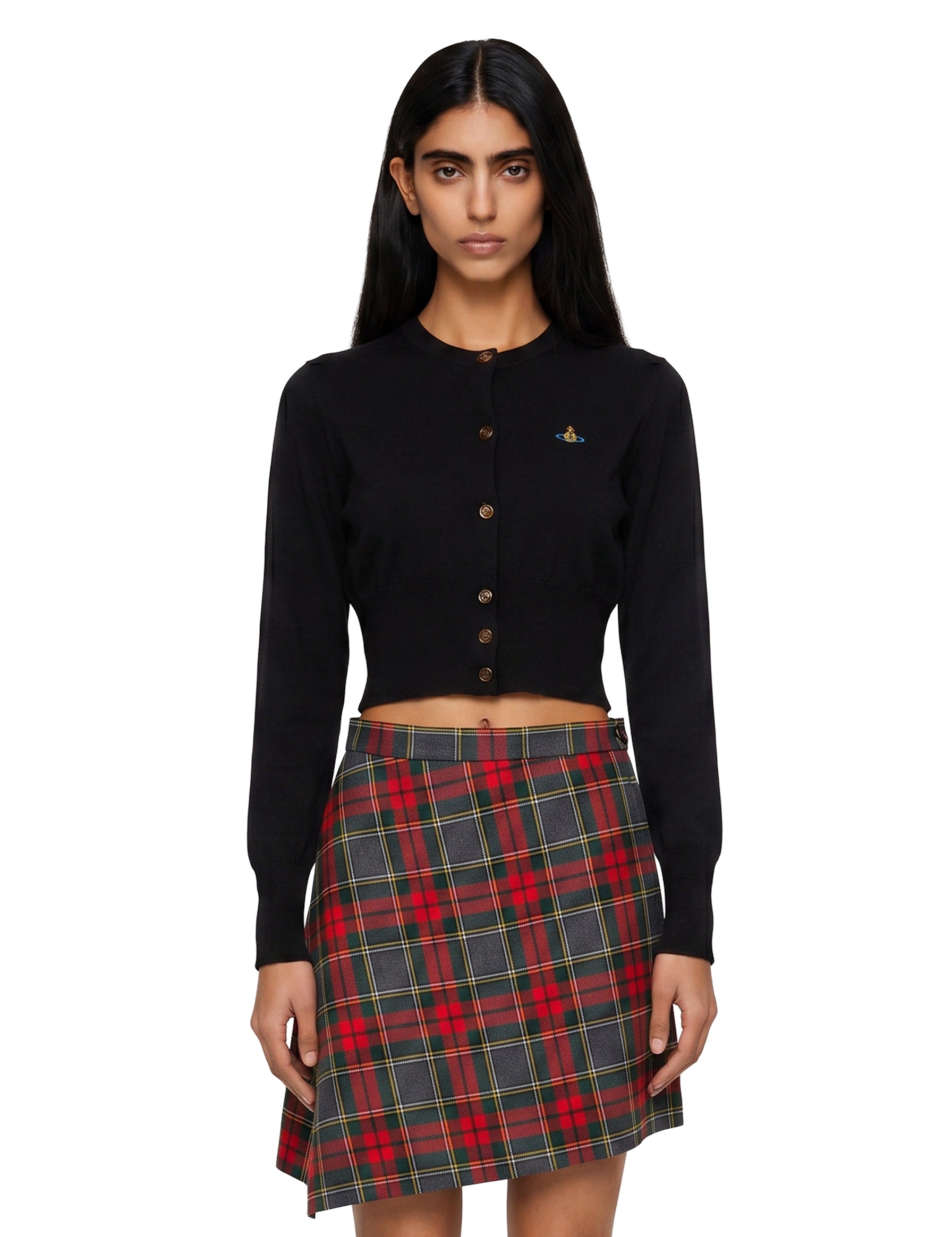 Cardigan con ricamo Orb in nero 