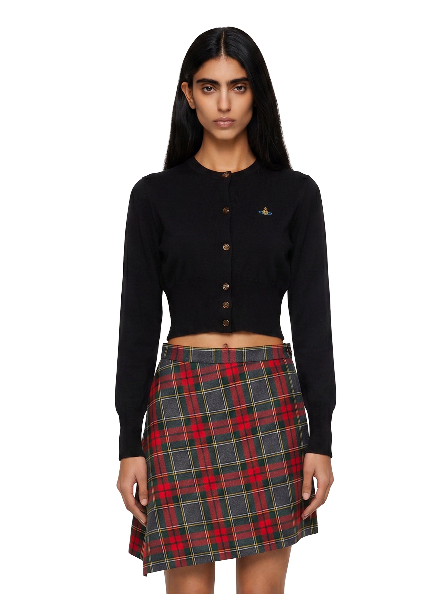 Cardigan con ricamo Orb in nero 