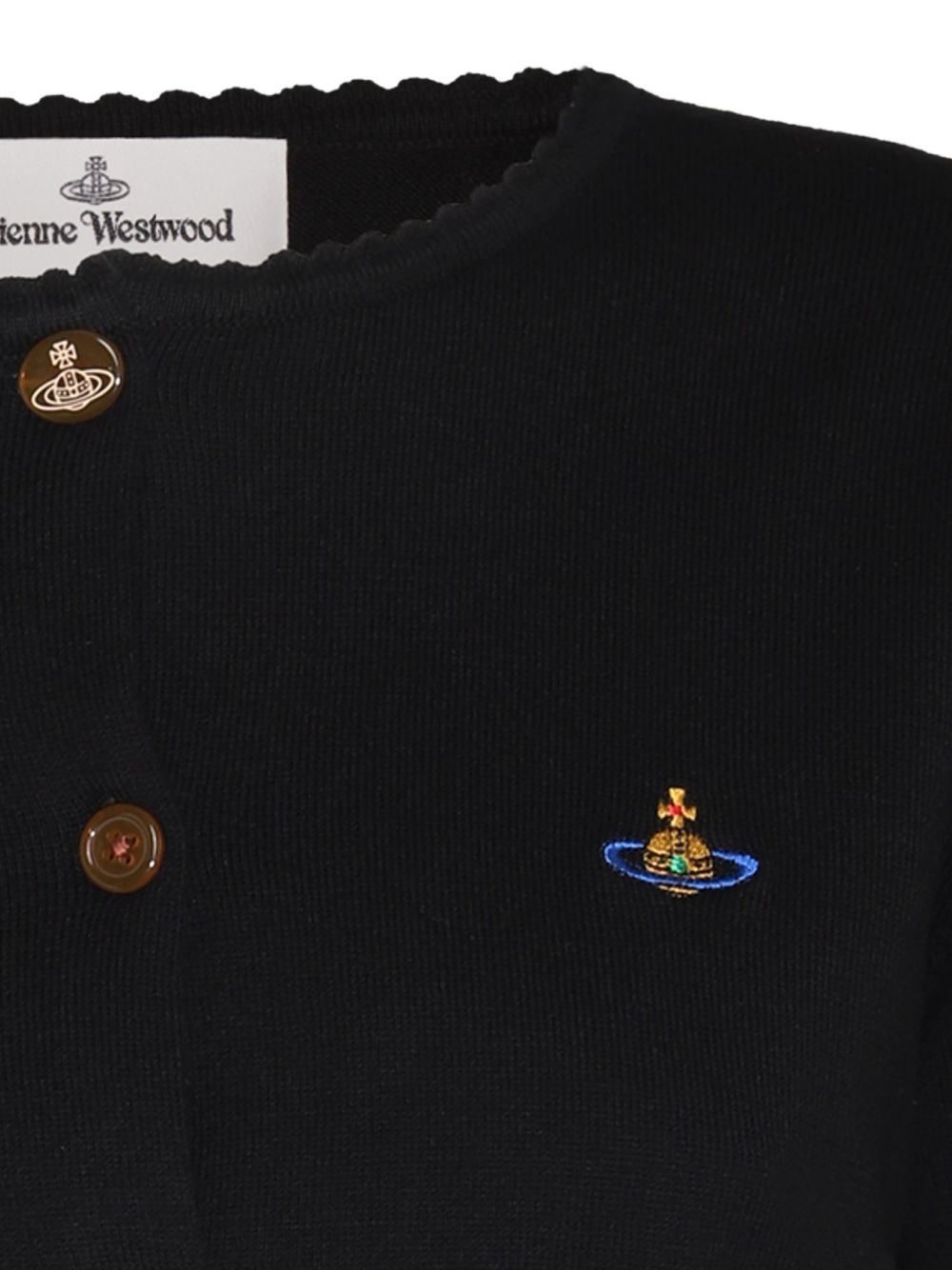 Cardigan con ricamo Orb in nero 