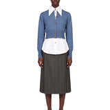 Cardigan con logo ricamato in blu 